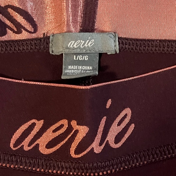 Aerie Maroon Athletic Leggings - Picture 2 of 3